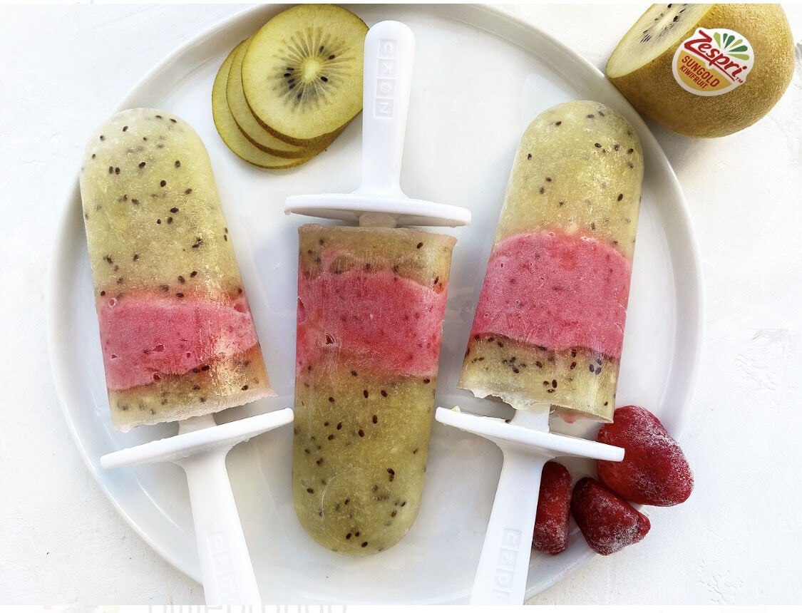 Zespri™ SunGold™ Kiwifruit and Strawberry Popsicles