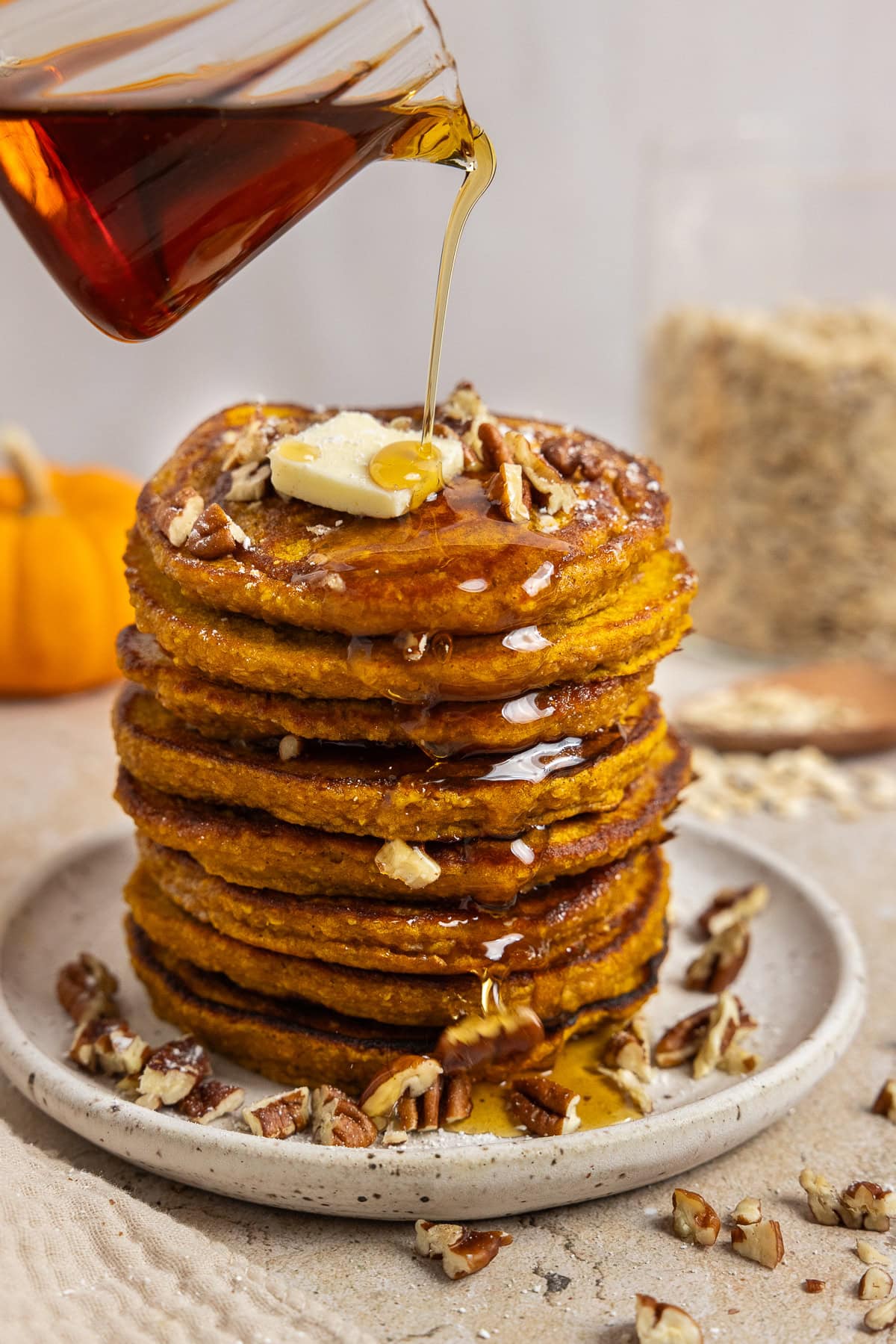 Fluffy Blender Pumpkin Pancakes