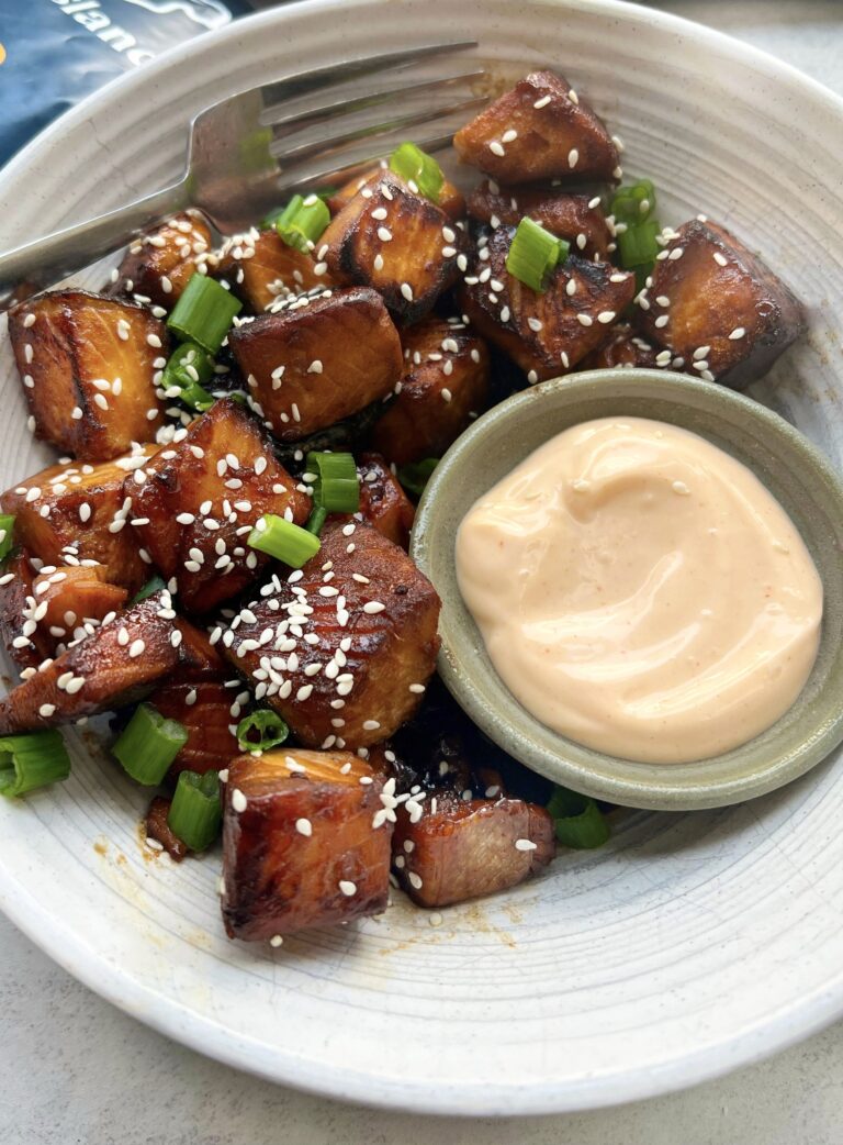 Honey and Soy Sauce Glazed Salmon Bites