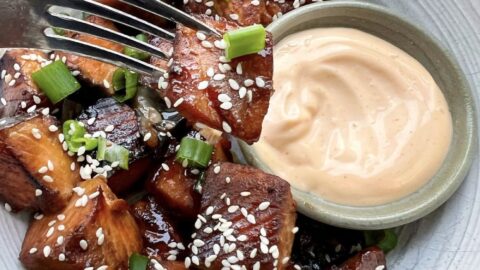 Honey & Soy Sauce Glazed Salmon Bites Honey & Soy Sauce Glazed Salmon Bites