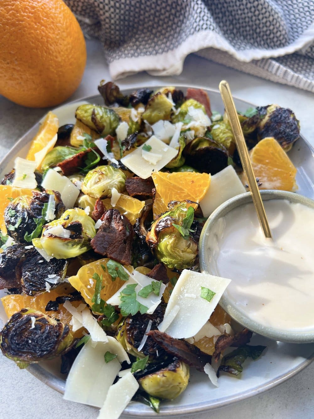 Roasted Brussels Sprouts with Bacon and Oranges