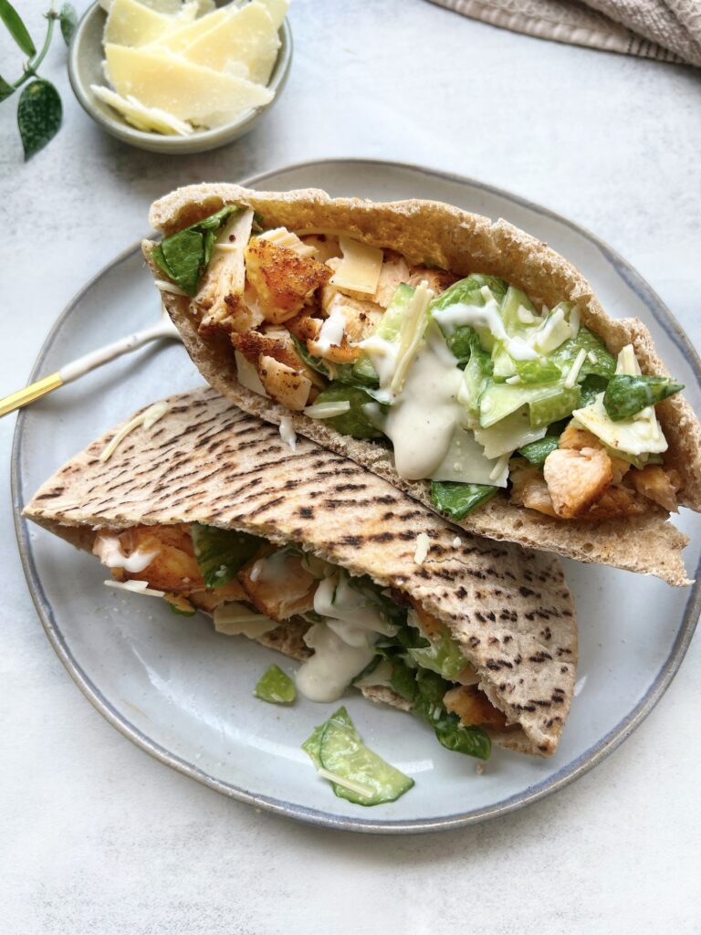 Salmon Caesar Salad Pita