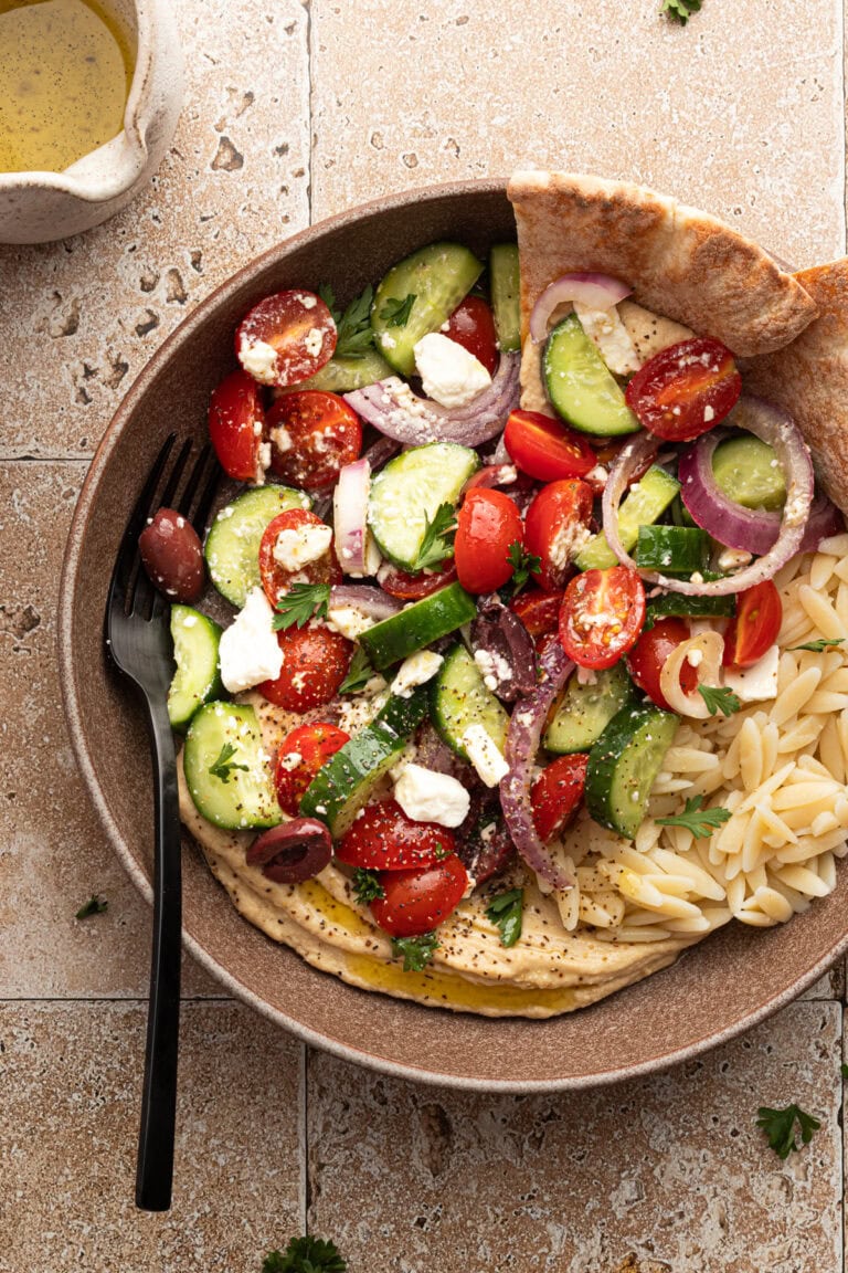 20 Minute Mediterranean Hummus Bowls