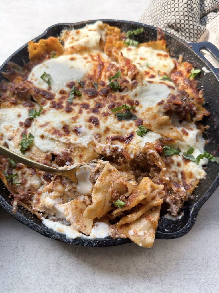 One Pot Skillet Lasagna