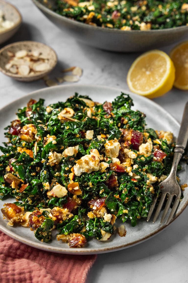 Baked Kale Salad with Crispy Quinoa