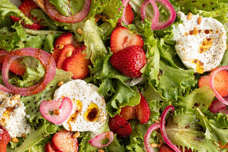 Strawberry Burrata Salad with Toasted Pine Nuts