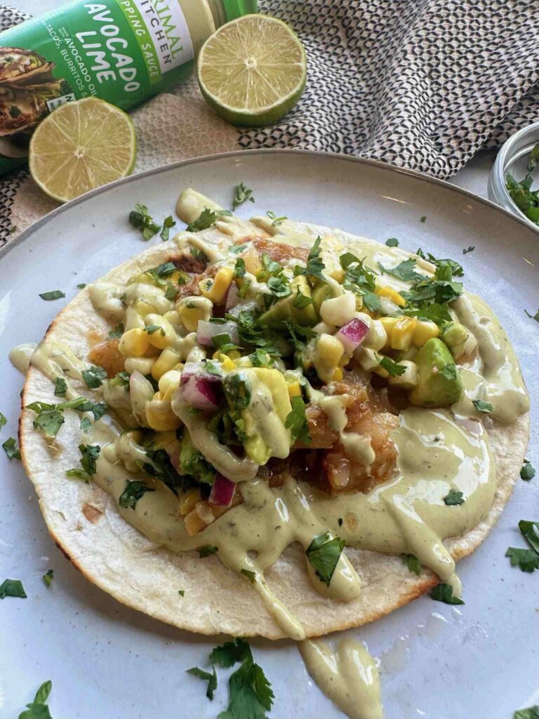 Fish Tacos with Avocado & Charred Corn Salad