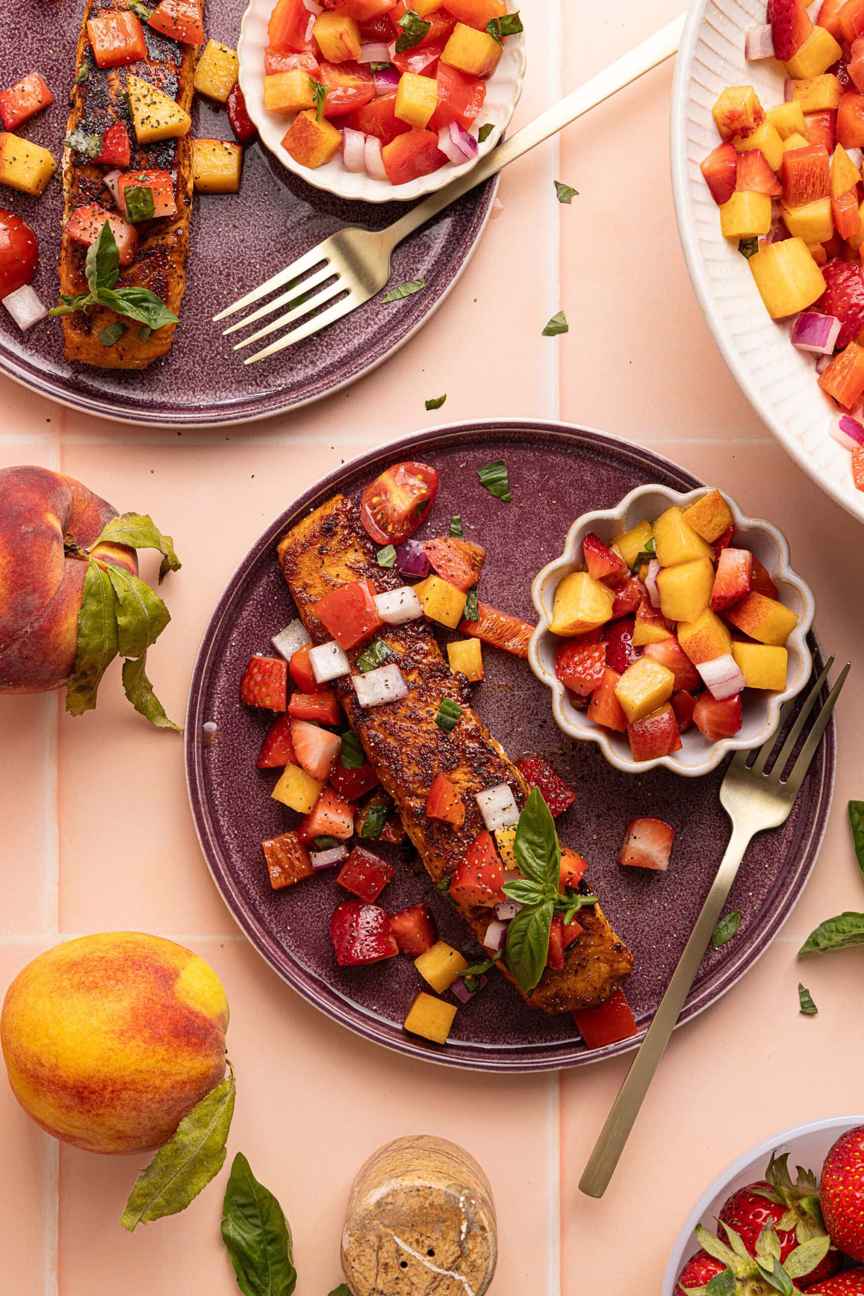 Blackened Salmon with Peach Salsa