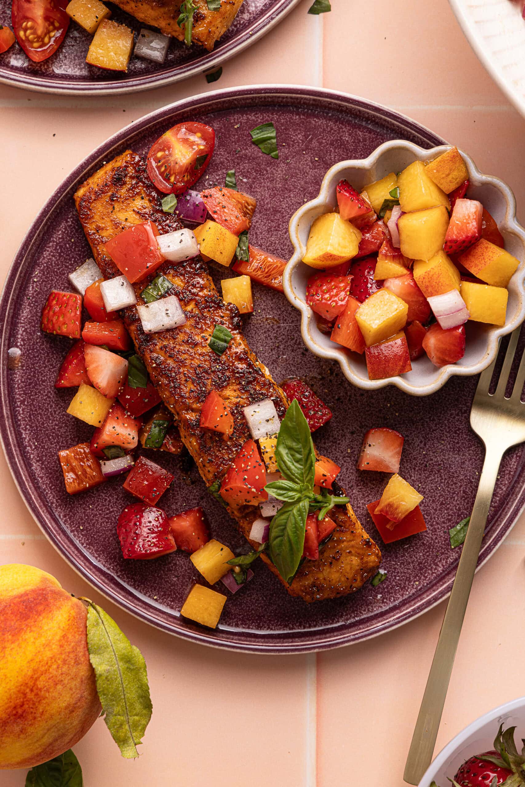 Blackened Salmon with Peach Salsa