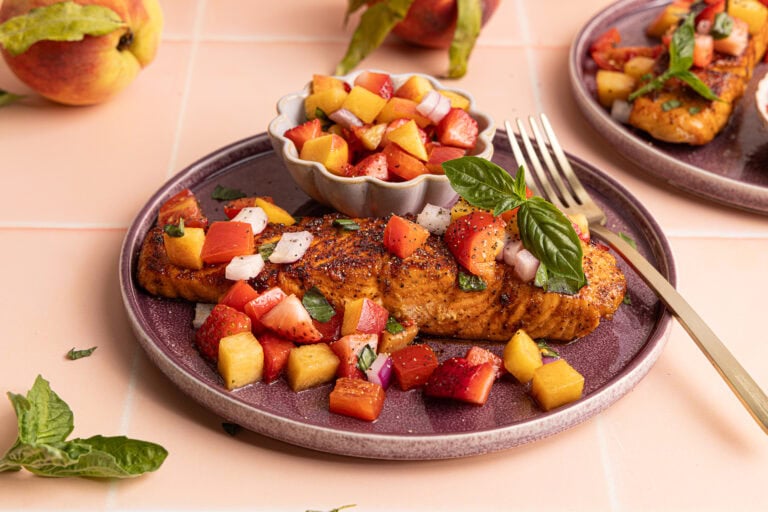 Blackened Salmon with Peach Salsa