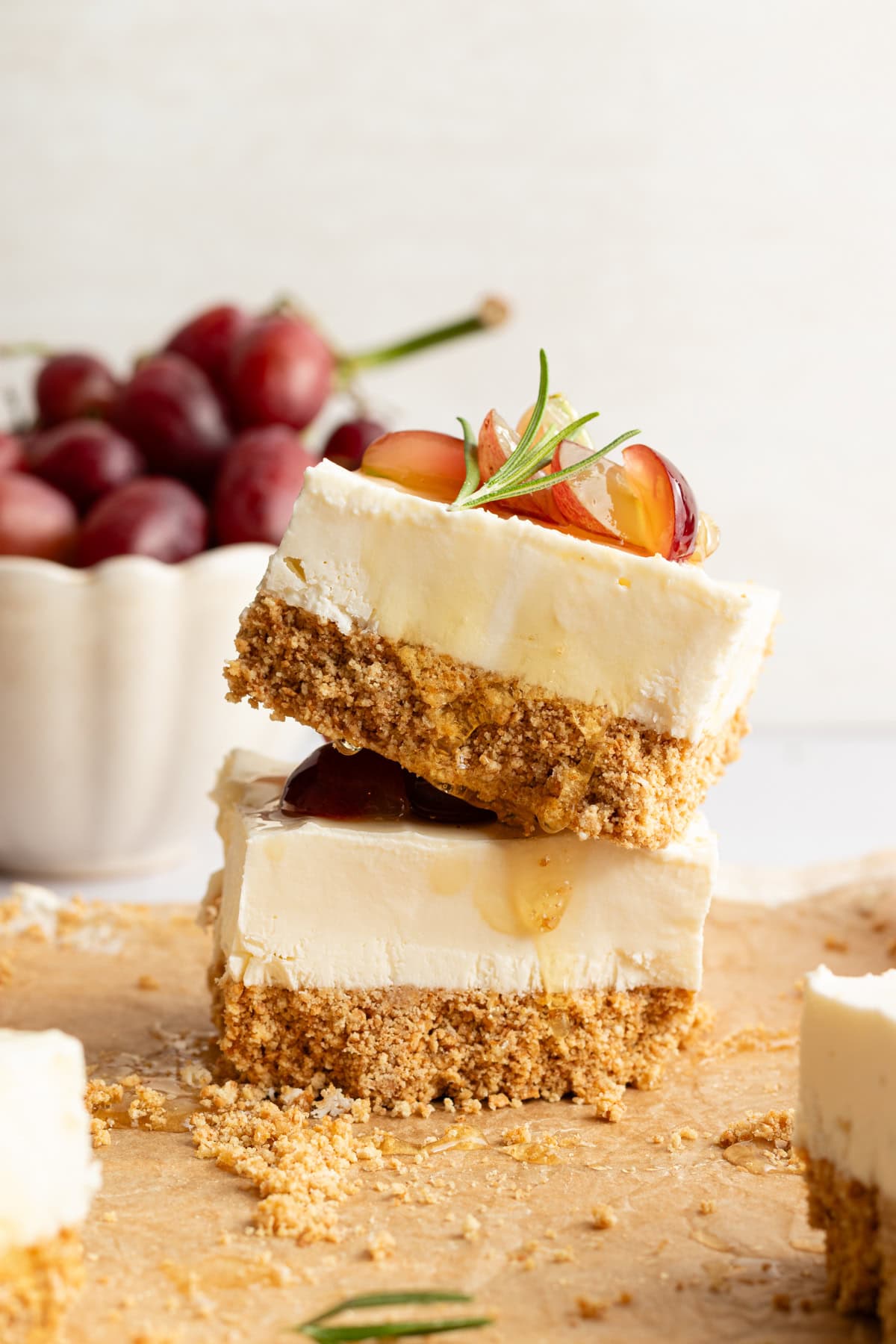 California Grape No Bake Cheesecake Bars