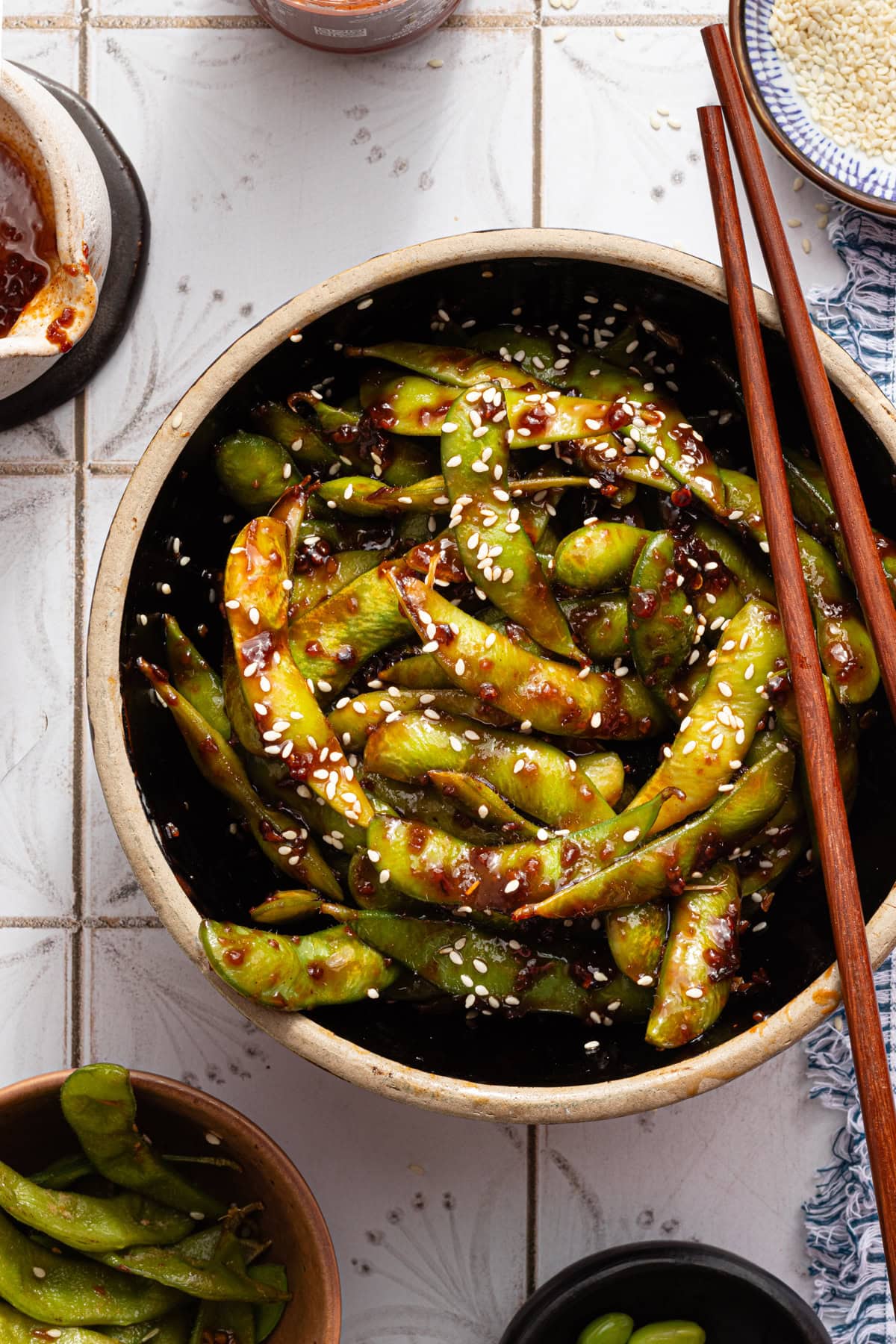 edamame様 Edamame from Japan, charred to perfection and finished with a bold