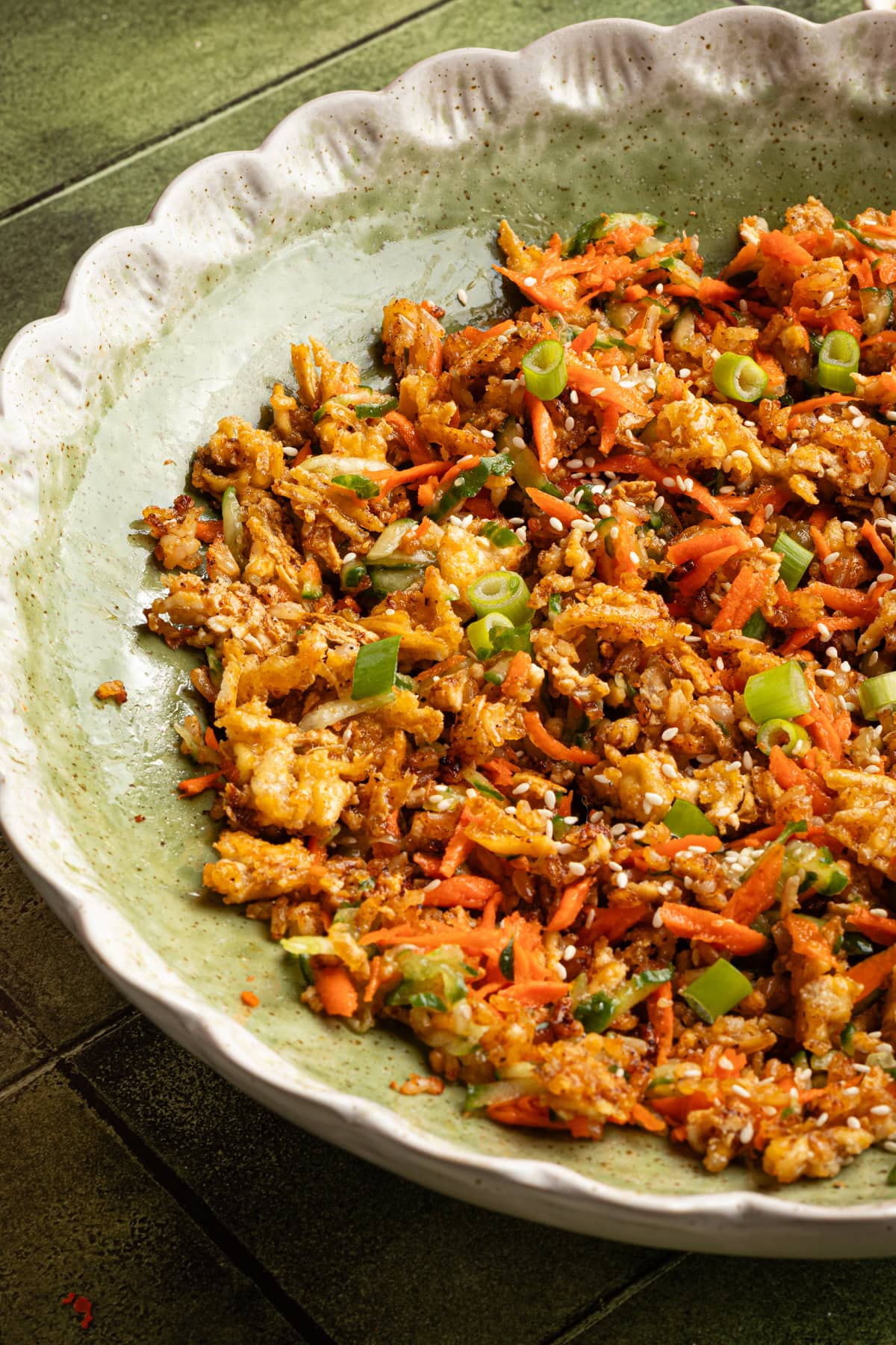 Crispy Rice & Tofu Salad with Sesame Soy Dressing