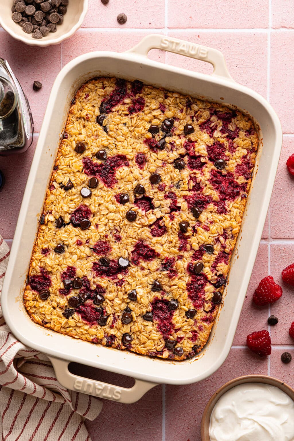 Raspberry Chocolate Chip Baked Oatmeal - Sammi Brondo
