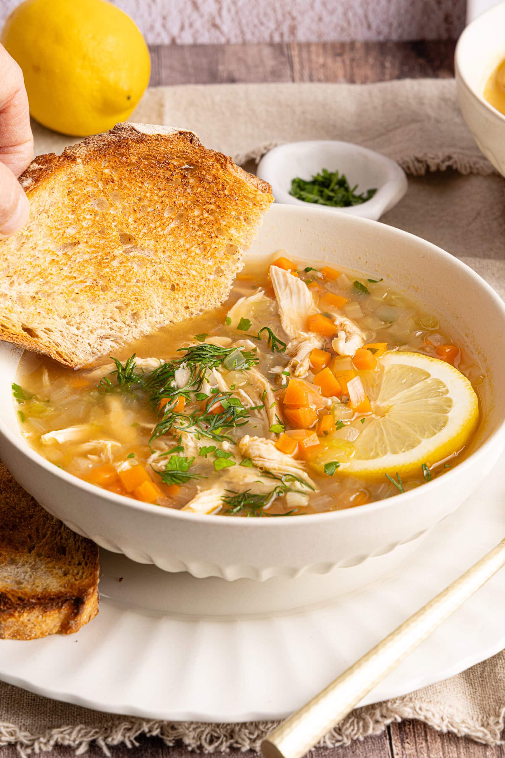 Chicken Lemon Rice Soup
