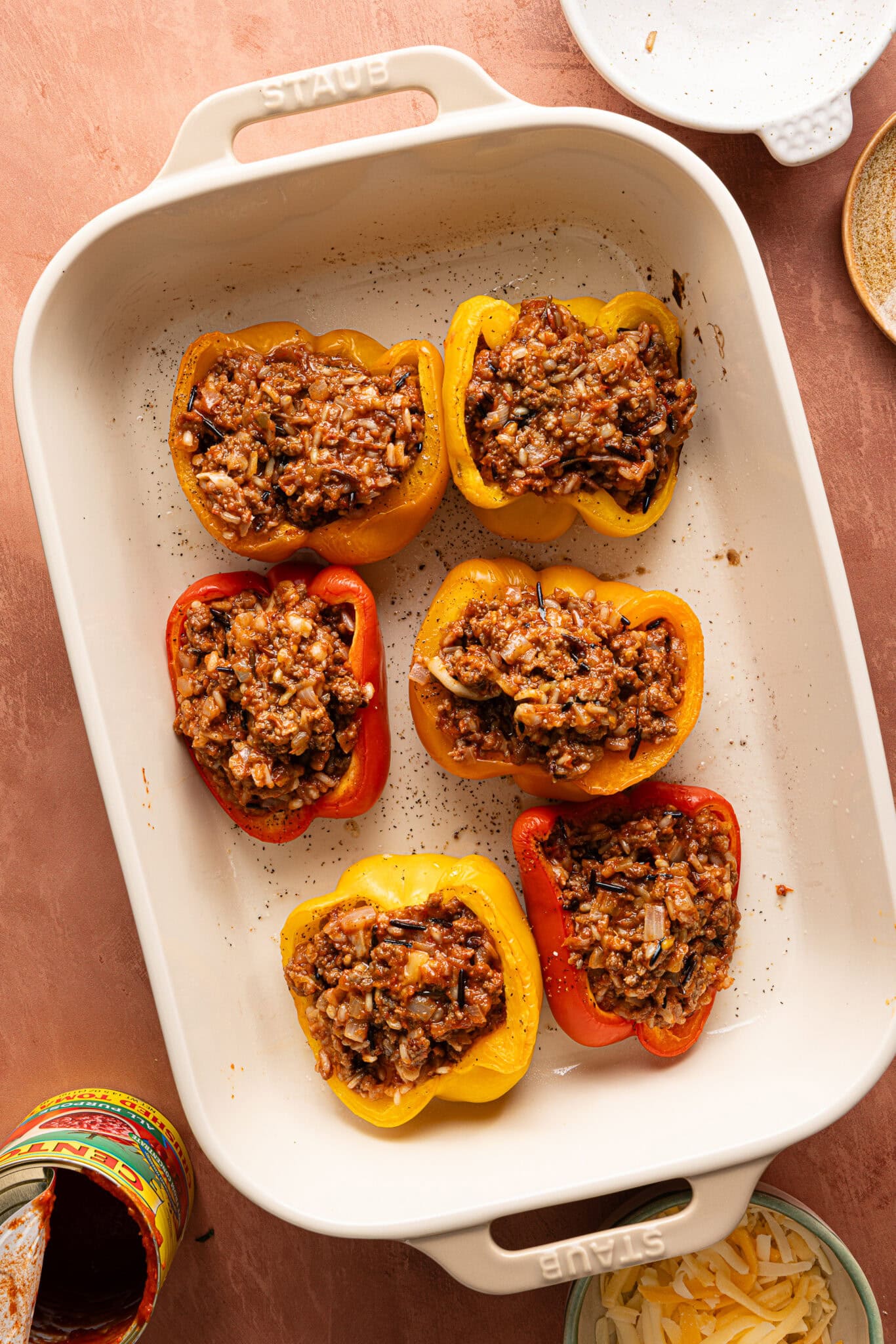 Pepper Rondo Cheesy Ground Beef Stuffed Peppers - Sammi Brondo