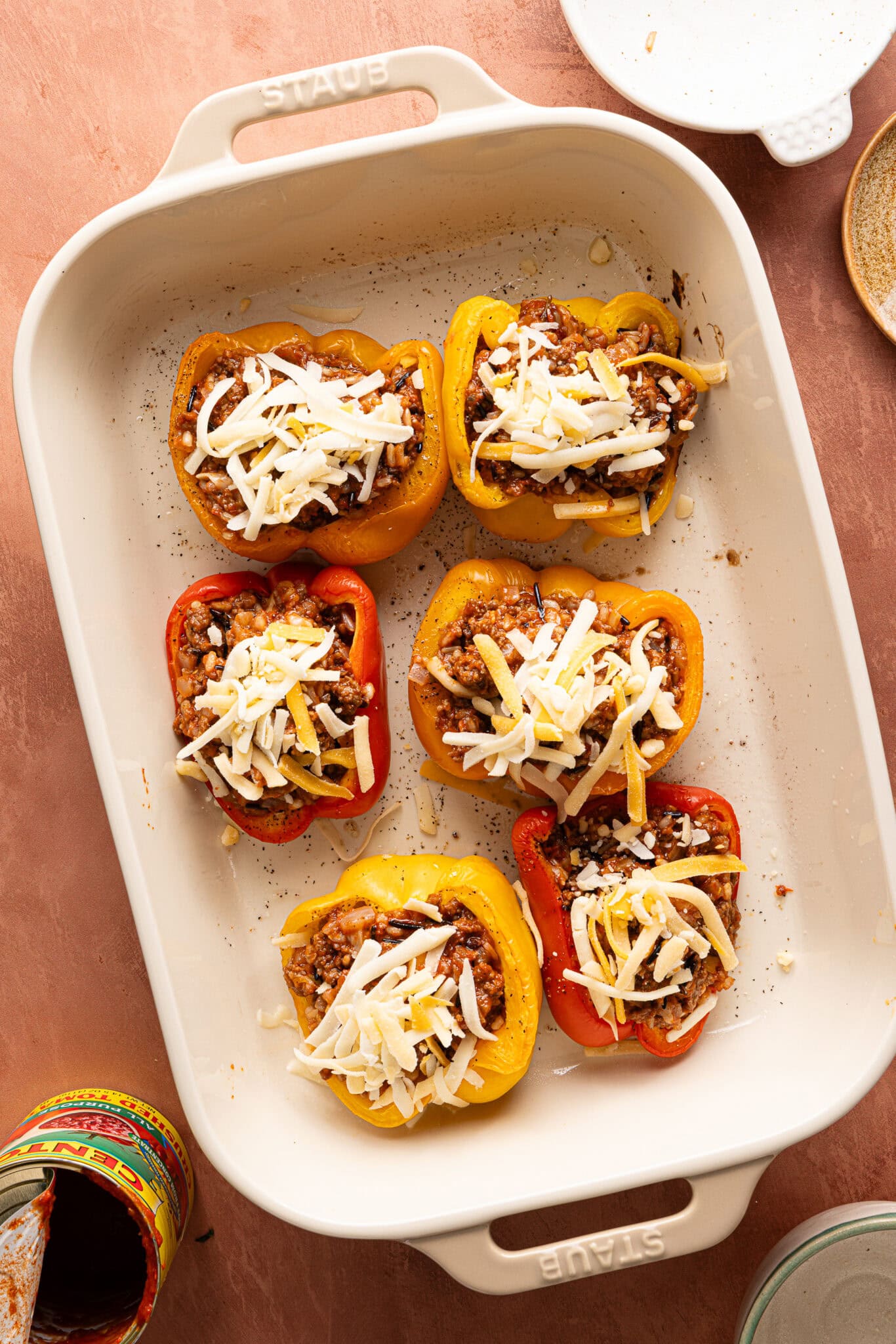 Pepper Rondo Cheesy Ground Beef Stuffed Peppers - Sammi Brondo