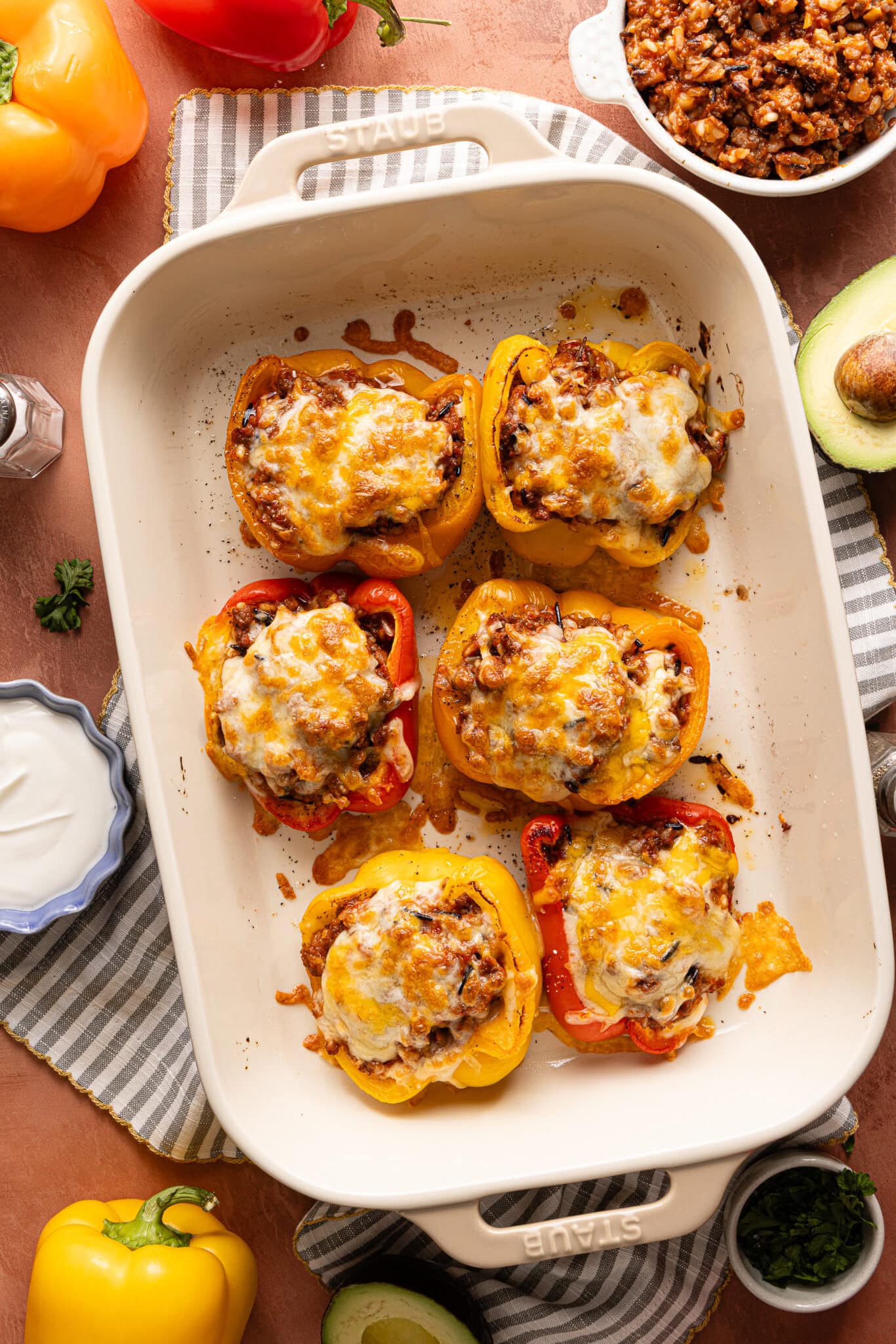 Pepper Rondo Cheesy Ground Beef Stuffed Peppers - Sammi Brondo