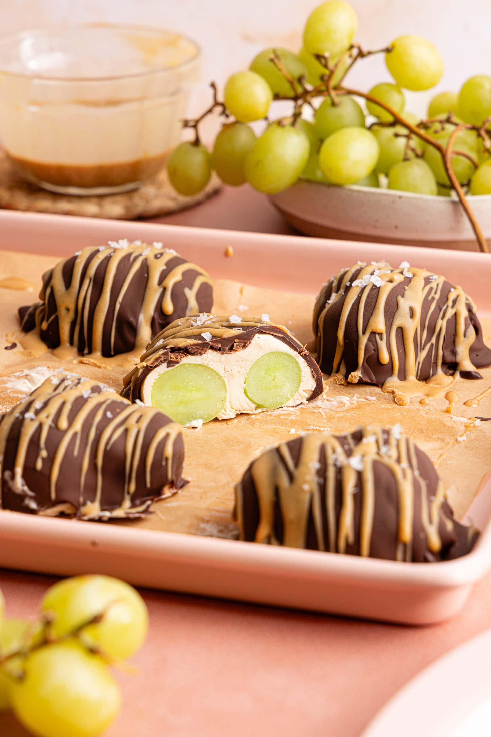 Frozen Peanut Butter Grape Clusters