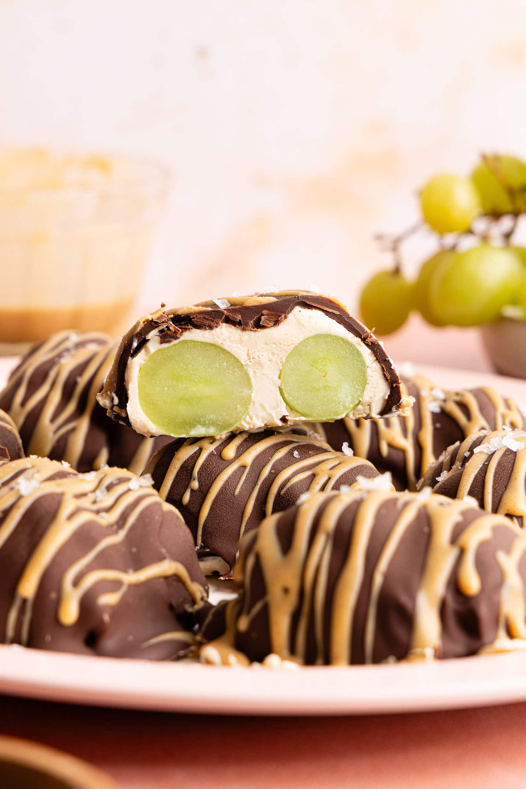 Frozen Peanut Butter Grape Clusters