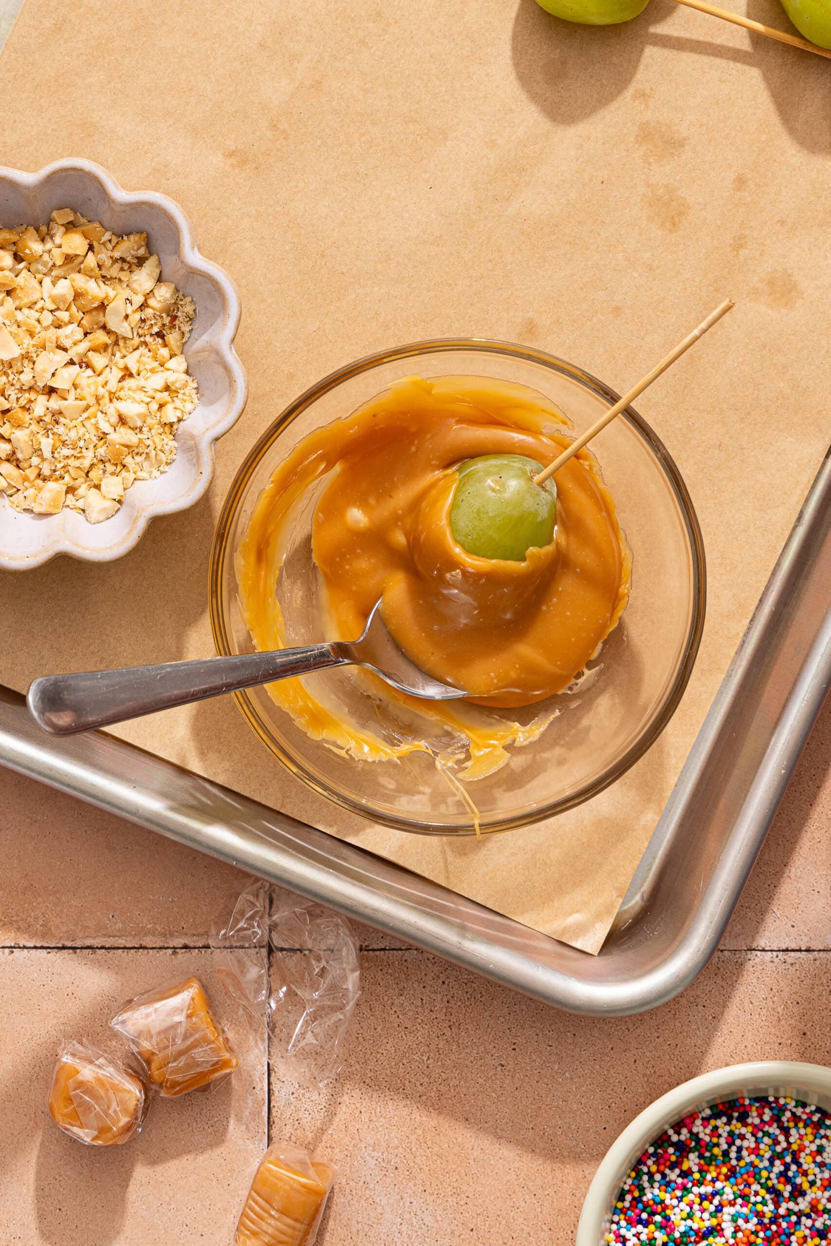 Easy Caramel Apple Grapes